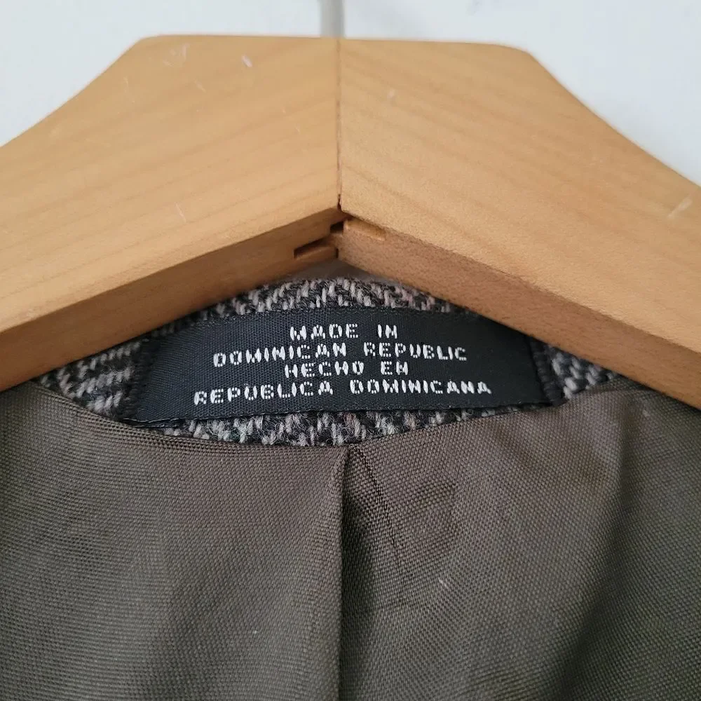 Towncraft Wool Sport Coat Blazer Black/Gray 44R Lambswool